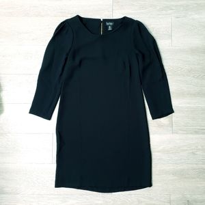 Nicole Miller black sheath long sleeve dress size 0 classic party